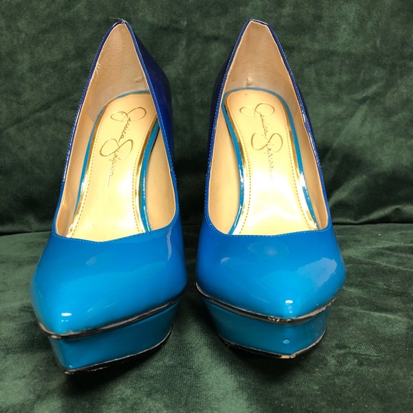 Jessica Simpson Blue Ombré Platform Heels 8.5 - Picture 3 of 8